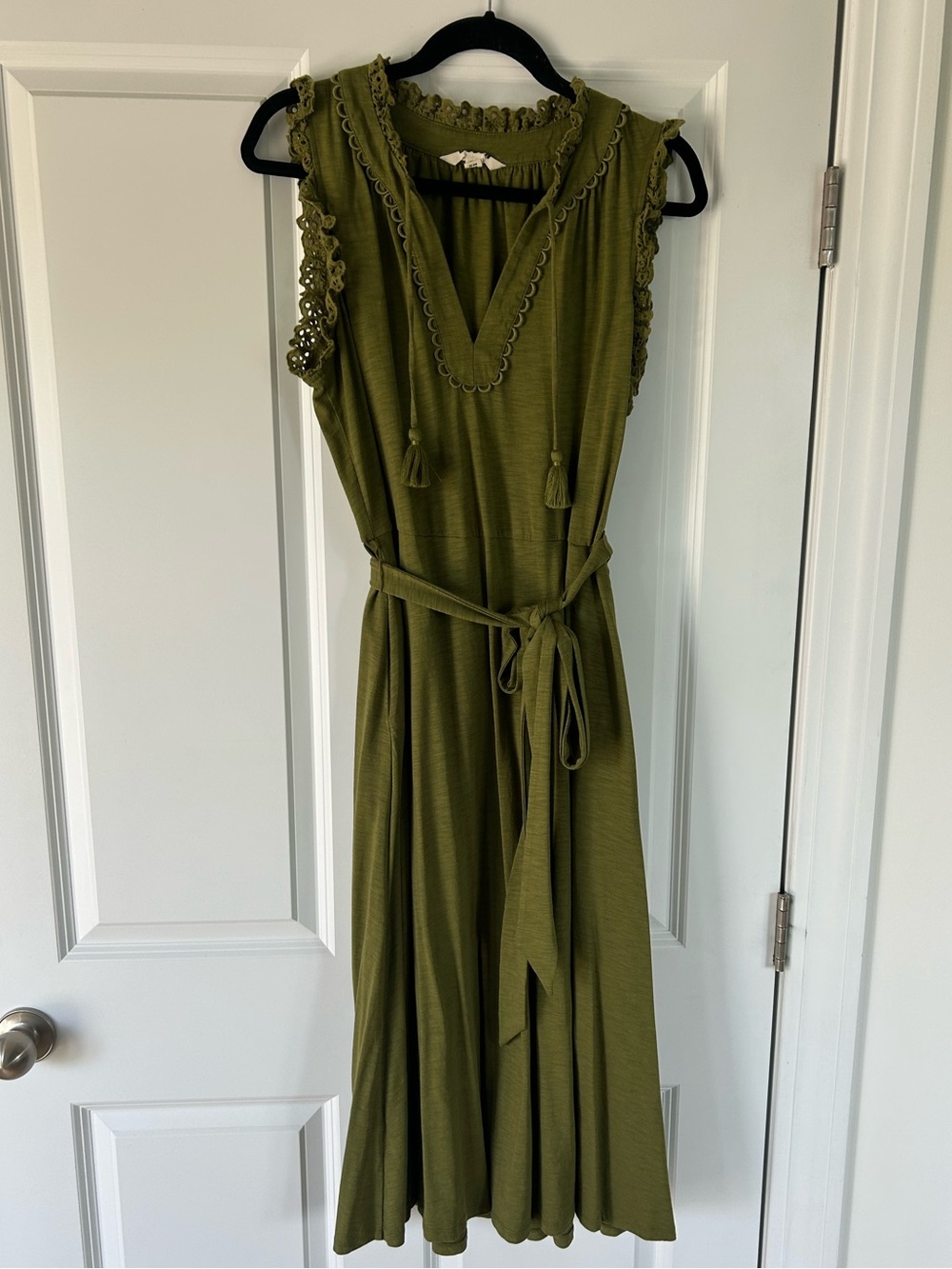 Boden - Lucia Broderie Trim Midi Dress - size 14